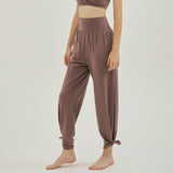 Jogger pants, yoga pants, gaucho pants, with pockets, loose fit, high waist, sweat wicking, quick drying, ribbon, side slits, soft, casual, 4 colors available, dance, sports, pilates, running, SL 