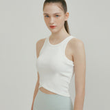 Tank top, yoga top, with cup, no shaking, no wire, asymmetrical hem, round neck, 4 colors available, sports, fitness, stylish, stretchy, sweat-wicking, quick-drying, slimming, breathable, straight bone structure, casual, SL