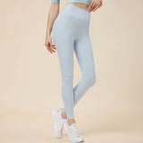 New high waist sports yoga pants, nude feel high elastic hip up peach pants running fitness pants 