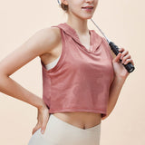 Summer New Yoga Vest Camouflage Breathable Hooded Sports Vest for Women Outdoor Running Fitness Sleeveless Top 