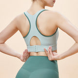 New Summer Contrast Color Racerback Sports Bra Moisture Wicking One Cup Underwear Running Fitness Sports Top 