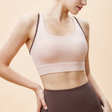 New Summer Contrast Color Racerback Sports Bra Moisture Wicking One Cup Underwear Running Fitness Sports Top 