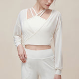 New One Two Wear Multi-Purpose Palace Style Yoga Wear Loose Honeycomb Breathable Dusk Cloud Gauze Running Sports Top for Women 