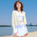 UPF50 + アイスシルク日焼け止め服屋外ルーズ長袖フード付き皮膚服抗 UV 日焼け止め服