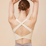 Summer New Cross Back Sports Bra High Strength Impact Resistant Underwear Pressurized Belly Fitness Yoga Vest 