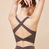 Summer New Cross Back Sports Bra High Strength Impact Resistant Underwear Pressurized Belly Fitness Yoga Vest 