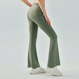 Flared pants, yoga pants, beautiful buttocks, beautiful legs, hip-up, seamless, high waist, sweat-absorbing, quick-drying, casual, drawstring, solid color, 4 colors available, belly cover, elastic waist, jogger pants, sports, fitness, running, S-XL 