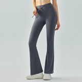 Flared pants, yoga pants, beautiful buttocks, beautiful legs, hip-up, seamless, high waist, sweat-absorbing, quick-drying, casual, drawstring, solid color, 4 colors available, belly cover, elastic waist, jogger pants, sports, fitness, running, S-XL 