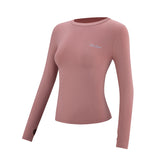 Long Sleeve Yoga Tops Round Neck 3 Colors Running Slim Stylish Sportswear Women's S~L 