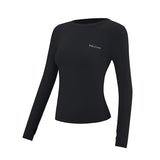 Long Sleeve Yoga Tops Round Neck 3 Colors Running Slim Stylish Sportswear Women's S~L 