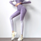 ヨガレギンス タイト ヨガパンツ ストレッチパンツ シームレス ハイウェスト 桃尻 美尻 グラデーション 足首丈 高弾力 着圧 ヒップリフト 脚やせ 吸汗速乾 フィットネス ランニング スポーツ 筋トレ 全8色 S~L