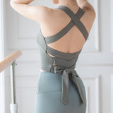 Bra top, yoga top, with cups, back ribbon, 6 colors, super flattering, beautiful back, open back, breathable, sweat-wicking, quick-drying, sports, fitness, stylish design, slimming, cute, easy to match, sexy, S~XL