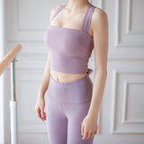 Bra top, yoga top, with cups, back ribbon, 6 colors, super flattering, beautiful back, open back, breathable, sweat-wicking, quick-drying, sports, fitness, stylish design, slimming, cute, easy to match, sexy, S~XL