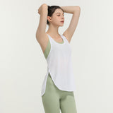 Yoga top, U-neck, 4 colors to choose from, lightweight, breathable, quick-drying, sweat-absorbing, belly-covering, sweet, elegant design, casual, pretty, cute, retro, full of likeability! S~XL 
