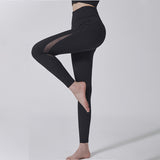 ヨガレギンス サマーパンツ メッシュ シースルー 着圧 ヒップアップ 美尻 スリム 着痩せ 無地 全3色 ハイウエスト 切り替え 速乾 通気性 お腹カバー ストレッチ チュール 美脚 ポケット付き 弾力性 足首丈 スキニーパンツ スポーツ スポーツ フィットネス ピラティス S-XL