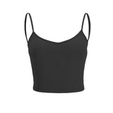 Bra top, yoga top, v-neck, plain, U-shaped back, open back, with cups, 10 colors, no wires, for women, belly button exposed, sweat absorbent, slimming, stretchy, sexy, Pilates, fitness, sports, hot yoga, S~XL 