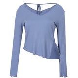 Long sleeve yoga top, solid color, fitness, running, strong elasticity, loose, slimming effect, good stretchability, exercise, S~L