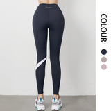 Leggings, Yoga Bottoms, High Waist, Switching, Color Scheme, Sports, Stomach Cover, Fitness, Sweat Absorbent, Hip Lift, Running, Strong Elasticity, Ankle Length, 3 Colors to Choose from, SL