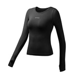 Long sleeve yoga top, round neck, strong elasticity, quick drying, sports, simple, slimming, S~L