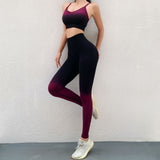 Bra top + beautiful legs leggings yoga set gradient lightweight thin full body refreshing outfit S~L 