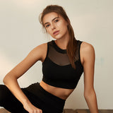 ヨガトップス ブラトップ  ラウンドネック 2色選択可  ハイウエスト 切り替え 通気性 速乾 吸汗 スポーツ チュール パッド ノンワイヤー スウィート シンプル 着痩せ レトロ 合わせやすい セクシー S~L