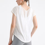 Yoga T-shirt, Yoga wear, Tops, Outerwear, Short sleeves, Covers upper arms, Cool, Curved hem, Stylish, Quick-drying, Loose fit, Thin, Slimming, Cool, See-through, 3 colors, Sports, Fitness, Running, Pilates, S-XL