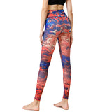 Leggings, Yoga Bottoms, Gorgeous, Printed, High Waist, Hip Lift, Stretchy, Breathable, Quick Drying, Stomach Cover, Lightweight, Fitness, Sports, Running, Elastic, Ankle Length, 6 Colors to Choose from, S-XL