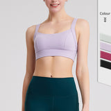 Yoga tops, bra tops, U-neck, no wires, pads, 4 colors to choose from, no wires, high waist, breathable, quick drying, sweat absorbent, open back, super flattering, elegant, stylish, simple, slim, pretty, retro, S~XXXL 