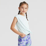 Yoga top, round neck, printed, 3 colors to choose from, breathable, sports, belly cover, stylish, full of character, elegant, sweet, easy to match, pretty, S~XL