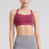 Yoga tops, bra tops, U-neck, no wires, pads, 4 colors to choose from, no wires, high waist, breathable, quick drying, sweat absorbent, open back, super flattering, elegant, stylish, simple, slim, pretty, retro, S~XXXL 