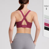 Yoga tops, bra tops, U-neck, no wires, pads, 4 colors to choose from, no wires, high waist, breathable, quick drying, sweat absorbent, open back, super flattering, elegant, stylish, simple, slim, pretty, retro, S~XXXL 