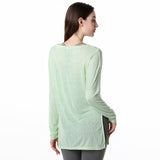 Yoga tops, long sleeves, round neck, 3 colors to choose from, breathable, quick drying, sweat absorbent, belly cover, fitness, sports, simple, casual, unique, loose, roomy, cheap, S~XL 