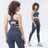 Yoga bra top, leggings, yoga set, U-neck, alphabet, 4 colors to choose from, high waist, switching, color scheme, breathability, quick drying, sweat absorption, belly cover, elastic waist, hip lift, durability, slimming, slim, sexy, fashion, S~XL