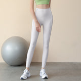 Yoga leggings, beautiful legs, beautiful buttocks, hip lift, compression, seamless, quick drying, stretchy, high waist, slimming, soft, solid color, 3 colors available, striped, tights, tight, sports, fitness, gym, Pilates, SL 