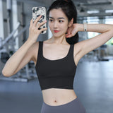 Yoga tops, bra tops, U-neck, 4 colors to choose from, switching, thin, sweat-absorbent, quick-drying, breathable, sports, open back, pads, non-wired, stylish, sweet, elegant, sexy, mature, cute, fashionable, S~XL