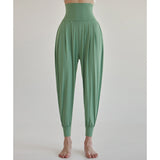 Aladdin Pants, Yoga Pants, Pockets, Slimming Legs, Stretch, High Waist, Sweat Absorbent, Quick Drying, Loose Fit, Soft, Slimming, Breathable, Ankle Length, 6 Colors, Sports, Fitness, Running, Jogger Pants, SL