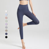 レギンス ヨガボトムス シンプル 合わせやすい 無地 ハイウエスト 通気性 速乾 スポーツ お腹カバー フィットネス 吸汗 ヒップリフト 強い弾力性 足首丈 9色選択可 S-XXXL