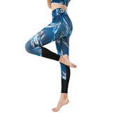 Leggings, Yoga Bottoms, Print, Hip Lift, Elastic, High Waist, Breathable, Quick Drying, Stomach Cover, Lightweight, Sweat Absorbent, Fitness, Sports, Running, Elastic, Ankle Length, 2 Colors Available, S-XL