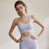 Bra top, yoga top, U-neck, 3 colors, breathable, with cups, back cross, open back, super flattering, quick-drying, sweat-absorbent, thin, stretchy, sports, fitness, slimming, sexy, cute for adults, Pilates, hot yoga, S~XL 