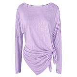 Yoga tops, long sleeves, round neck, 3 colors to choose from, breathable, quick drying, sweat absorbent, belly cover, fitness, sports, simple, casual, unique, loose, roomy, cheap, S~XL 