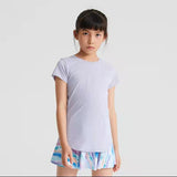 Yoga tops, round neck, short sleeves, solid color, 5 colors to choose from, breathable, sports, belly cover, full of temperament♪ Sweet, simple, casual, cute, daily, trendy, 5-12 years old, kids, juniors, children, 110~160