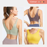 Yoga tops, bra tops, U-neck, 4 colors to choose from, sports, fitness, switching, high waist, padding, super-busting, open back, simple, slim, slimming, retro, sexy, S~XXXL