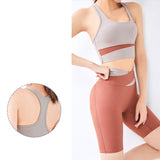 Bra top, shorts, yoga set, U-neck, 6 colors to choose from, high waist, switching, color scheme, sports, breathable, quick-drying, sweat-absorbing, hip lift, belly cover, open back, pretty, elegant, easy to match, sexy, daily, feminine, S~XXL