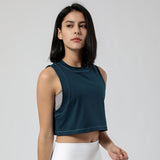 Yoga Tops Camisole Tie-dye Retro Loose Nylon Short Round Neck 4 Colors to Choose From Sports Lightweight S-XL 