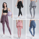Yoga Bottoms Leggings High Waist Sports Fitness Hip Lift Belly Cover Asymmetrical Ankle Length Casual Unique Design Fashion S~XL