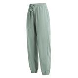Yoga bottoms, 5 colors to choose from, high waist, drawstring, sports, quick drying, sweat wicking, breathable, side pockets, casual, stylish, unique design, daily, retro, loose fit, S~XL 