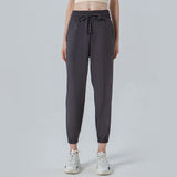 Yoga bottoms, 6 colors to choose from, high waist, drawstring, side pockets, breathable, quick drying, sweat wicking, hip lift, sports, simple, loose, feminine, stylish, roomy, S~XXL 