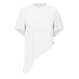 Yoga top, short sleeves, round neck, 3 colors to choose from, breathable, quick drying, sweat absorbent, belly cover, sports, asymmetrical, retro, simple, elegant, loose, roomy, cheap, S~XL 
