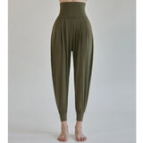 Aladdin Pants, Yoga Pants, Pockets, Slimming Legs, Stretch, High Waist, Sweat Absorbent, Quick Drying, Loose Fit, Soft, Slimming, Breathable, Ankle Length, 6 Colors, Sports, Fitness, Running, Jogger Pants, SL