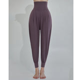 Aladdin Pants, Yoga Pants, Pockets, Slimming Legs, Stretch, High Waist, Sweat Absorbent, Quick Drying, Loose Fit, Soft, Slimming, Breathable, Ankle Length, 6 Colors, Sports, Fitness, Running, Jogger Pants, SL